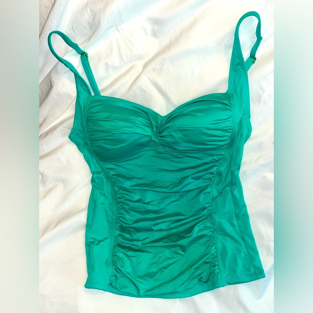 Tankini Bathing Suit top- size 8 - built in bra cups and adjustable straps
